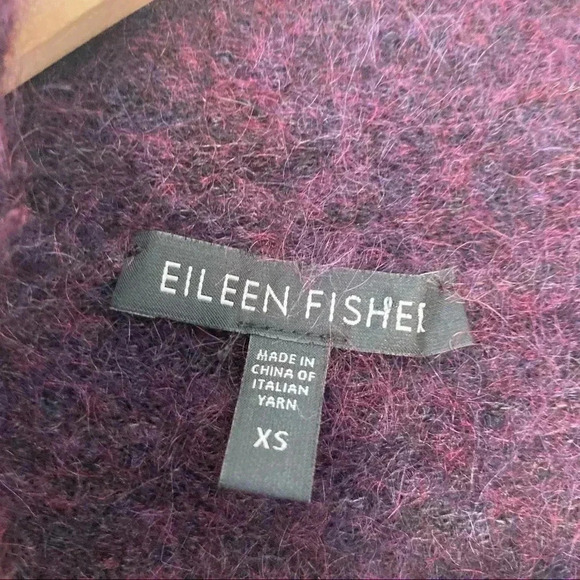 Eileen Fisher superkid  mohair purpl open cardigan - Picture 2 of 6